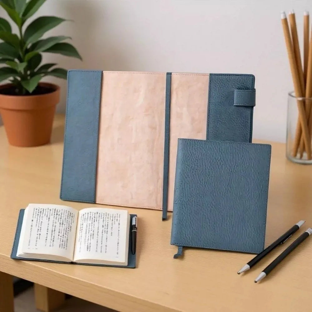 A5 PU Leather Notebook Cover Replaceable Solid Color Protector
