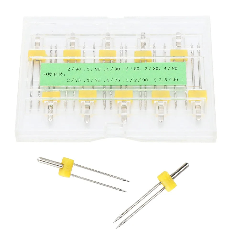 10Pcs Universal Twin Needles for Sewing Machines – High Carbon Sewing Machine Needles Nixie