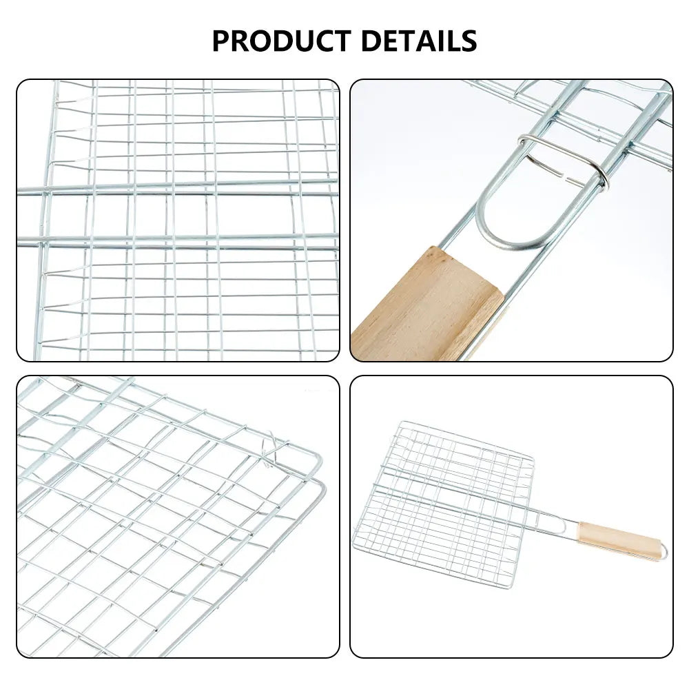 Stainless Steel Folding BBQ Grilling Basket – Fish, Meat & Veg BBQ Grilling Basket Nixie