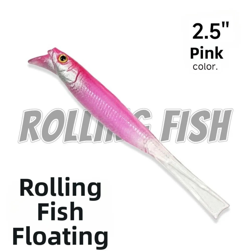 TPE Soft Bait Fishing Lure 2.5" & 3" Rolling Action – 8 Pack