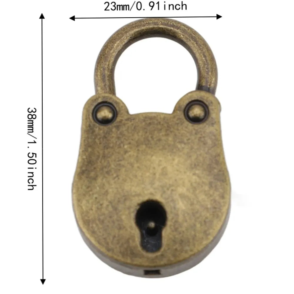 2-Pack Bear Shaped Mini Padlocks with Keys – Gold & Bronze Zinc