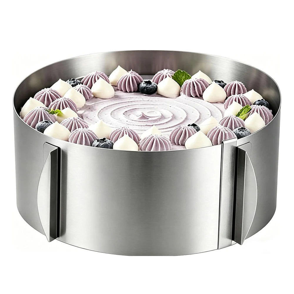 Adjustable Stainless Steel Round Cake Mold & Pastry Cutter