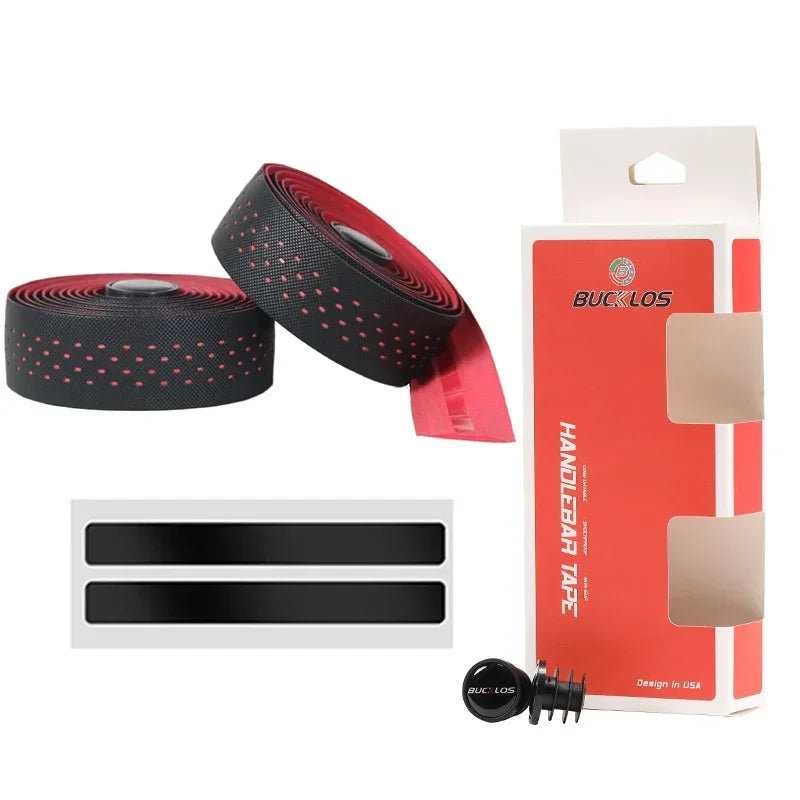 BUCKLOS Bike Handlebar Tape – Breathable PU+EVA Bar Wrap Bicycle Handlebar Tape Nixie RED