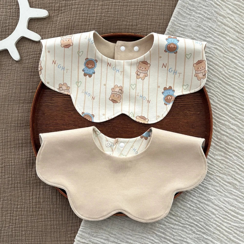 Nixie Reversible Baby Bib | Soft Cotton, Snap, Antibacterial