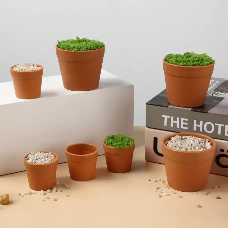 5-Pack Mini Plastic Flower Pots Bonsai Planter Set | Home Decor