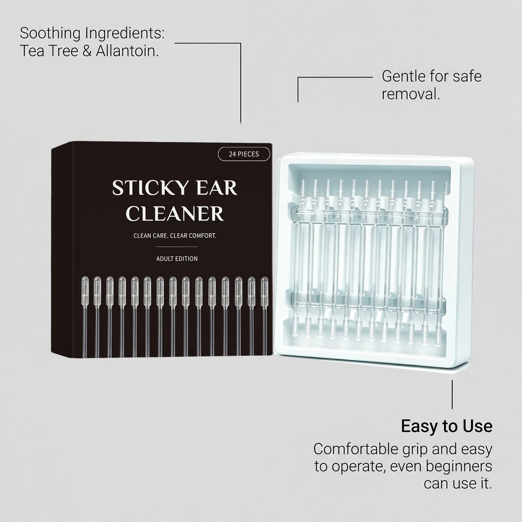 24-Pack Sticky Ear Swabs – Gentle Earwax Removal Tool Ear Care Swabs Nixie