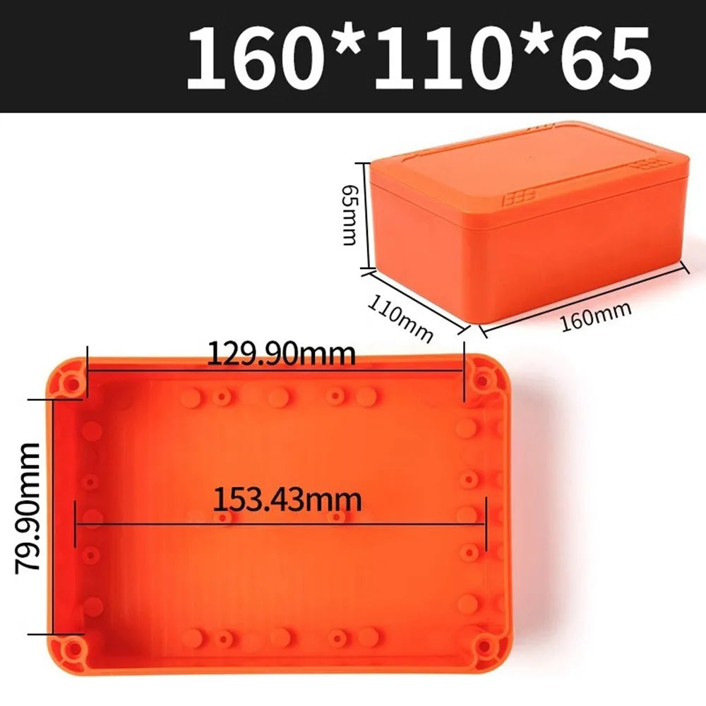 IP67 Waterproof ABS Junction Box – Orange Enclosure, 10 Sizes Waterproof Enclosure Box Nixie 160-110-65mm