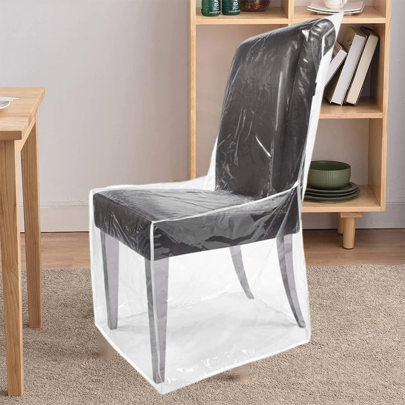 Waterproof Clear PVC Dining Chair Cover – Dustproof Seat Protector Chair Seat Cover Nixie
