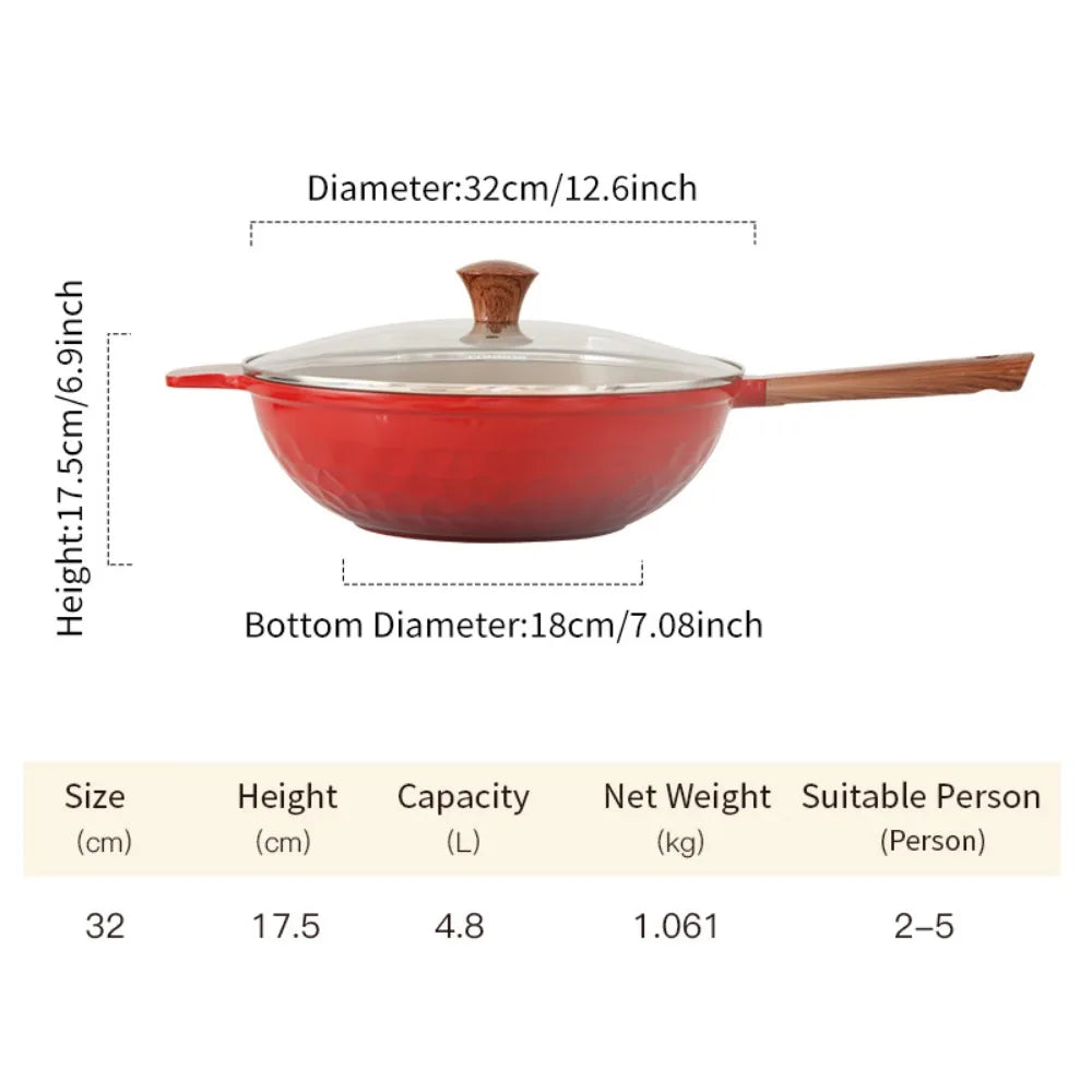DONNOR 12.6" Ceramic Nonstick Frying Pan with Lid 6QT Skillet Ceramic Frying Pan Nixie