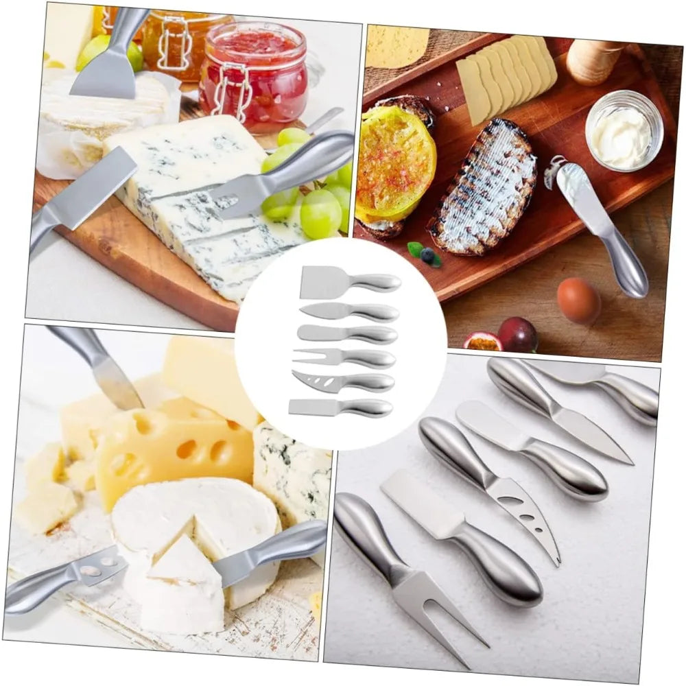 6-Piece Stainless Steel Cheese & Butter Slicer Cutter Set Cheese Knife Set Nixie