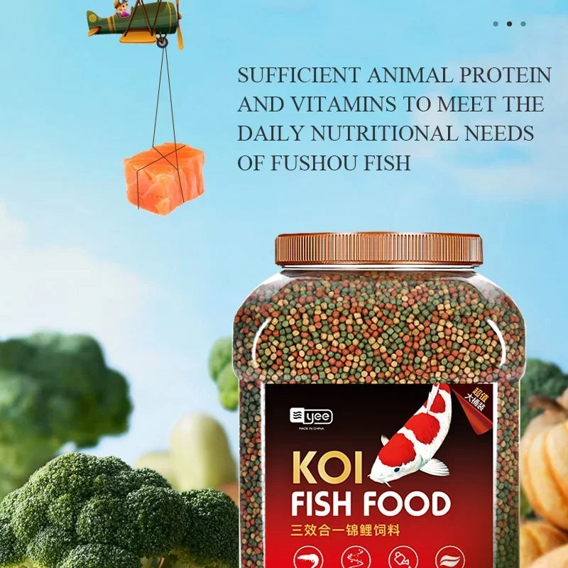 YEE Mixed Koi & Goldfish Granular Food 500g – All-Season Fish Feed Koi Fish Food Nixie