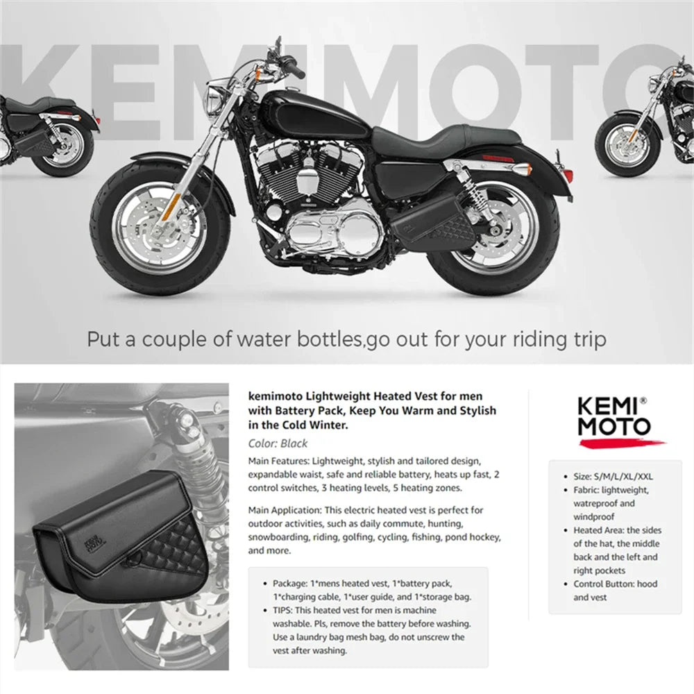 Motorcycle Swingarm Bag Waterproof PU Leather – Iron 883 & Street 750 Motorcycle Swingarm Bag Nixie