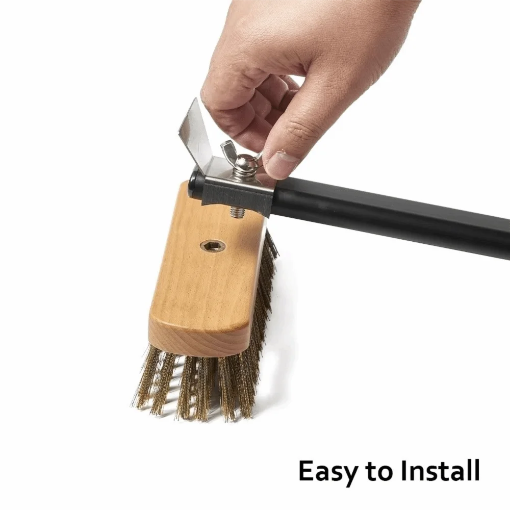 Copper Wire Pizza Oven & Grill Cleaning Brush Long Handle