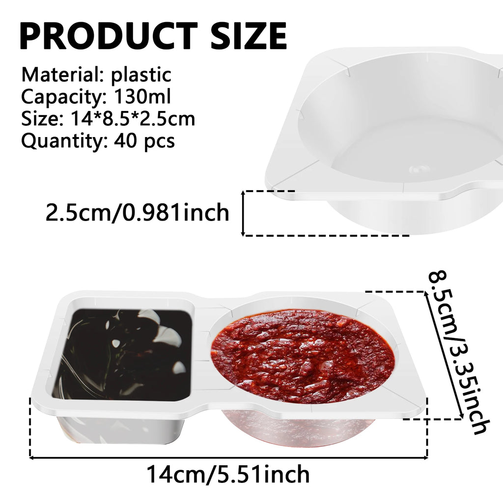 40Pcs Double Compartment Condiment Containers Leak-Proof Condiment Containers Nixie