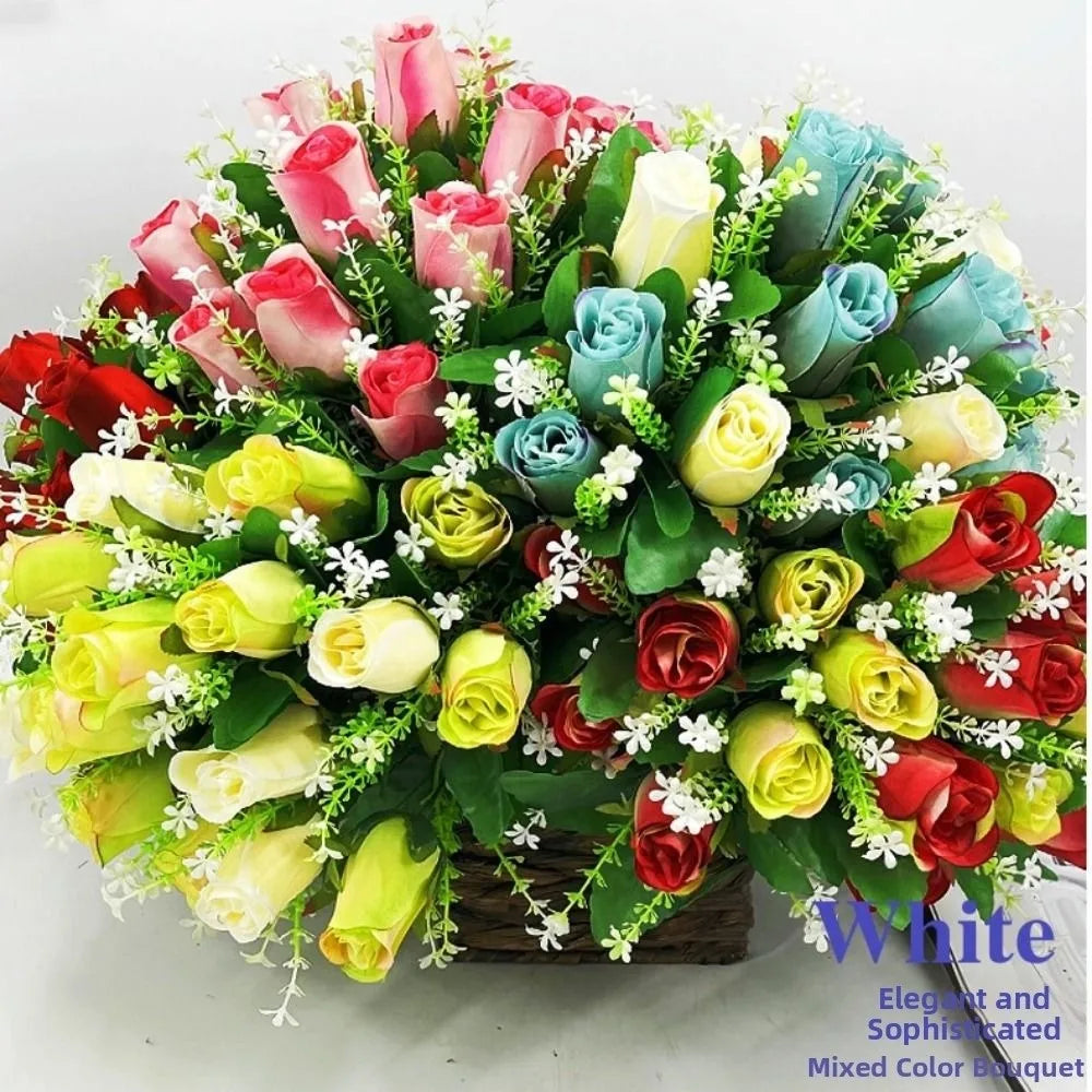 18-Head Artificial Rose Bouquet | 8 Colors | Home Decor Gift Artificial Flower Bouquet Nixie