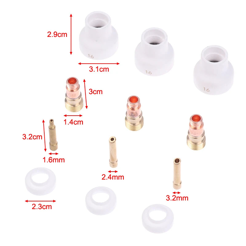 TIG Welding Ceramic Nozzle Gas Lens Kit WP17 WP18 WP26 – 4Pcs TIG Welding Accessories Nixie
