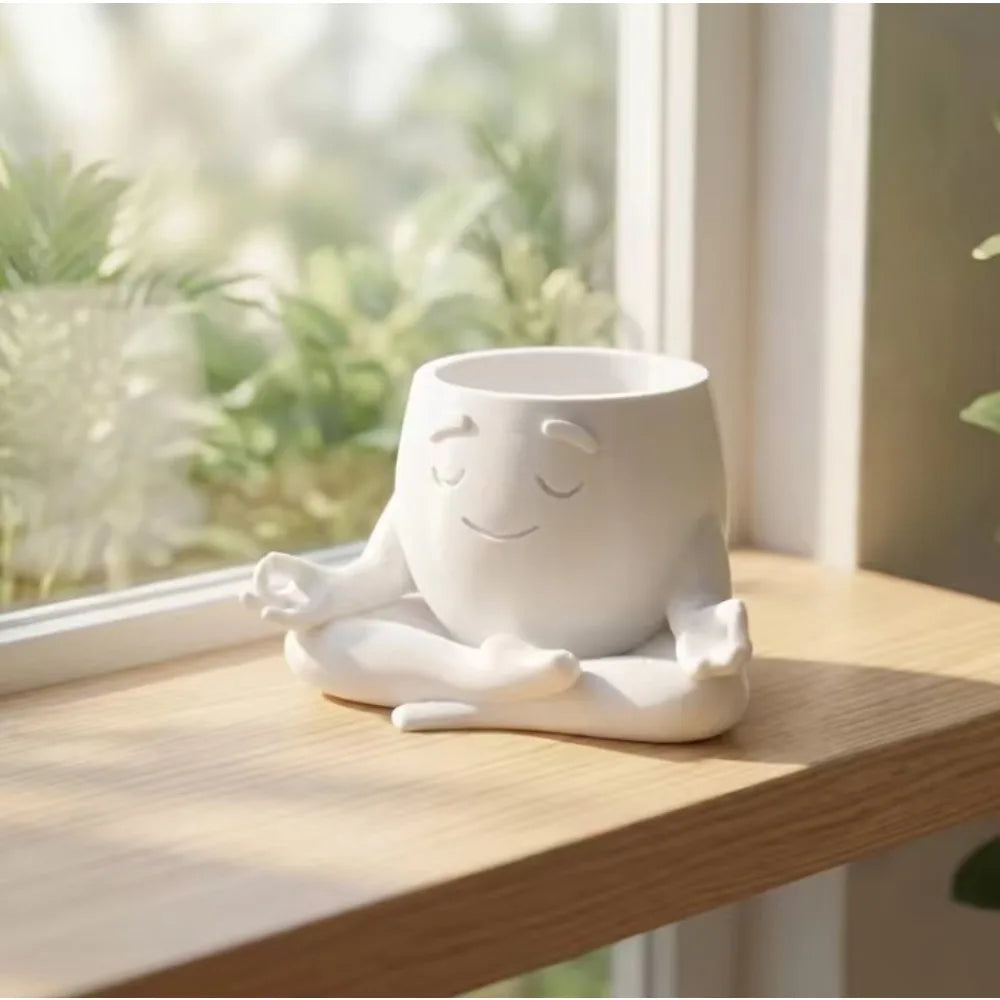 3D Printed Meditation Succulent Planter – Desk Ornament Decorative Planter Nixie