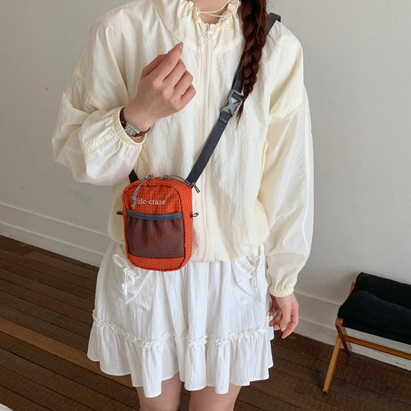 Japanese Nylon Crossbody Phone Bag – Unisex Mini Square Bag Crossbody Phone Bag Nixie