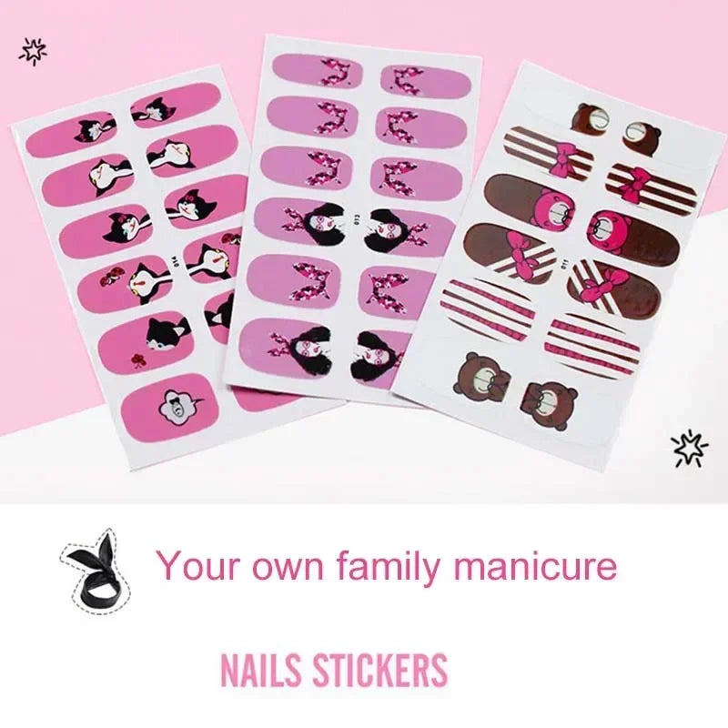 3D Cartoon Nail Decals – 3pcs Colorful Mixed Pattern Nail Stickers Nail Art Stickers Nixie