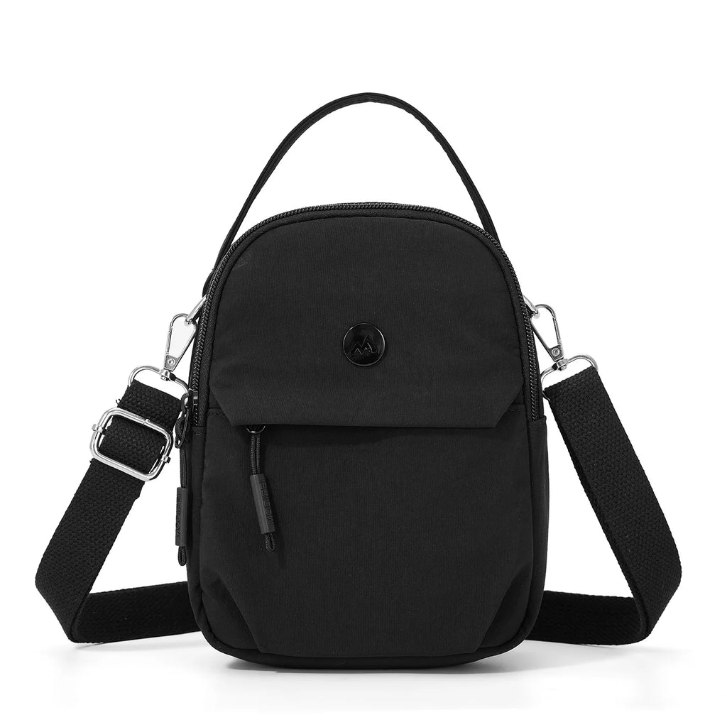 Women's Mini Crossbody Phone Bag – Lightweight Canvas Oxford Crossbody Bag Nixie Black