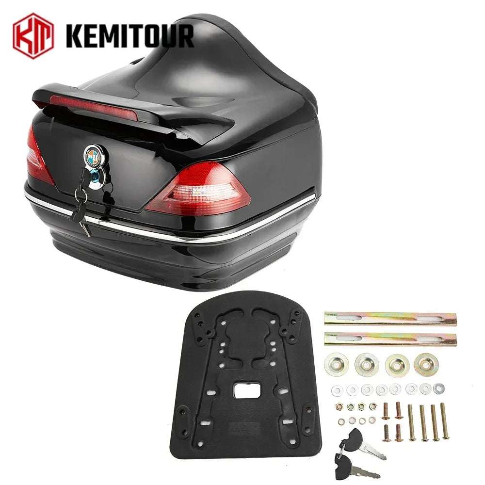 KEMITOUR 26L 48L Motorcycle Top Box ABS Hard Tail Trunk Case Motorcycle Top Box Nixie