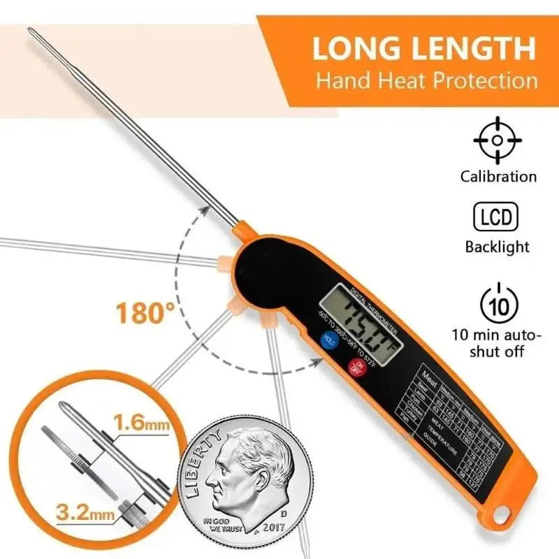 Digital Food Thermometer Probe – Meat BBQ Oven Kitchen Tool