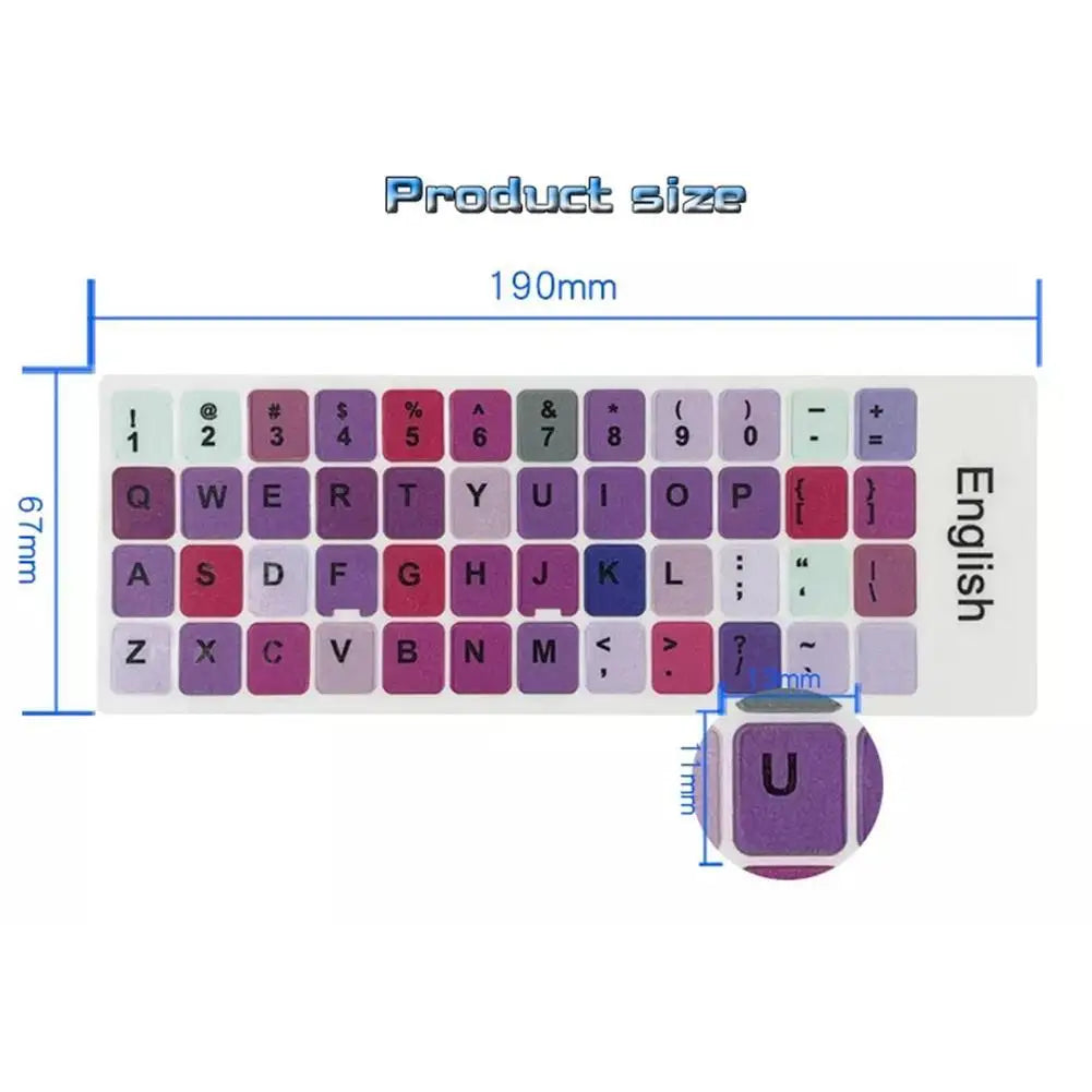 Macaron Color English Keyboard Stickers – Dustproof PVC Key Film Keyboard Sticker Nixie
