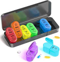 7-Day AM/PM Pill Organizer – 14-Compartment Weekly Pill Box Weekly Pill Organizer Nixie Rainbow