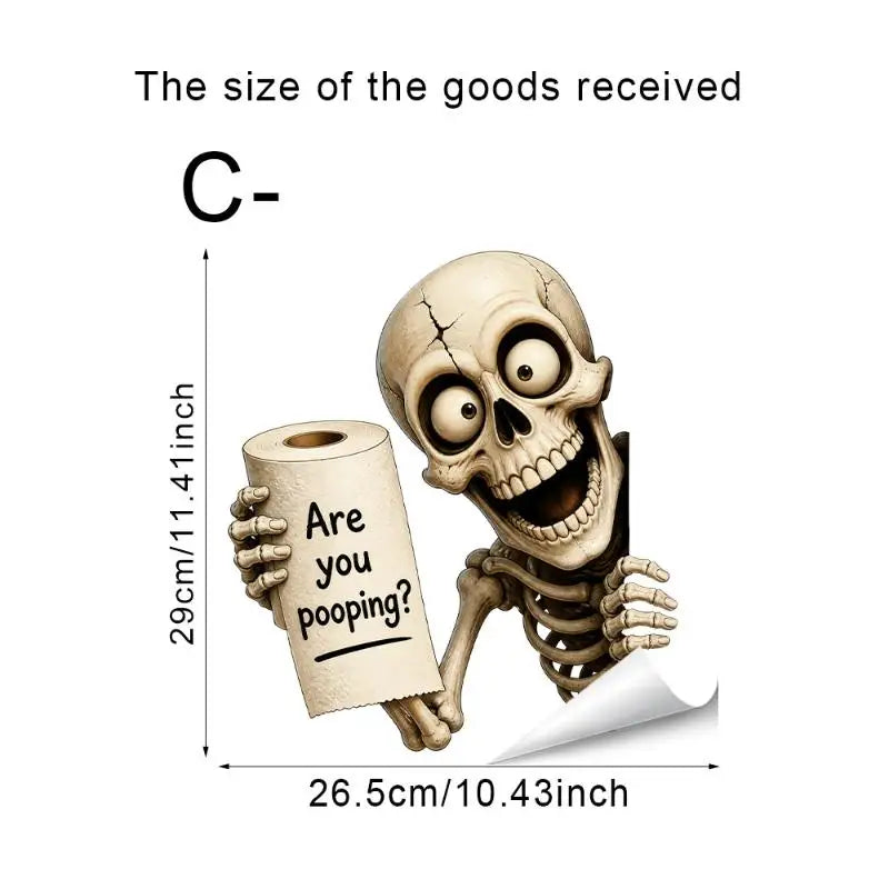 Halloween Toilet Stickers – Ghost & Skeleton Waterproof Decals