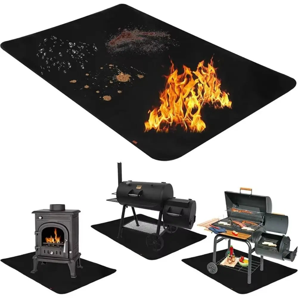 Oilproof BBQ Grill Mat | Fire Retardant Fiberglass Pad BBQ Grill Mat Nixie
