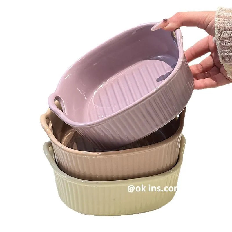 Ceramic Air Fryer Baking Bowl – Heat-Resistant Square Dish Ceramic Baking Bowl Nixie