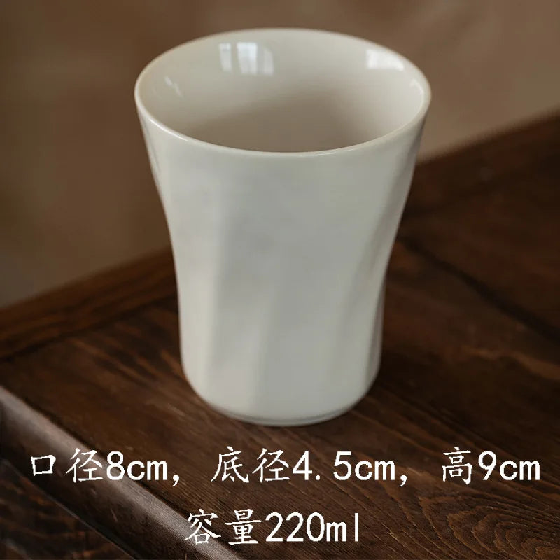 Dehua White Porcelain Coffee Cup 220ml – Ceramic Tea Mug Ceramic Coffee Mug Nixie