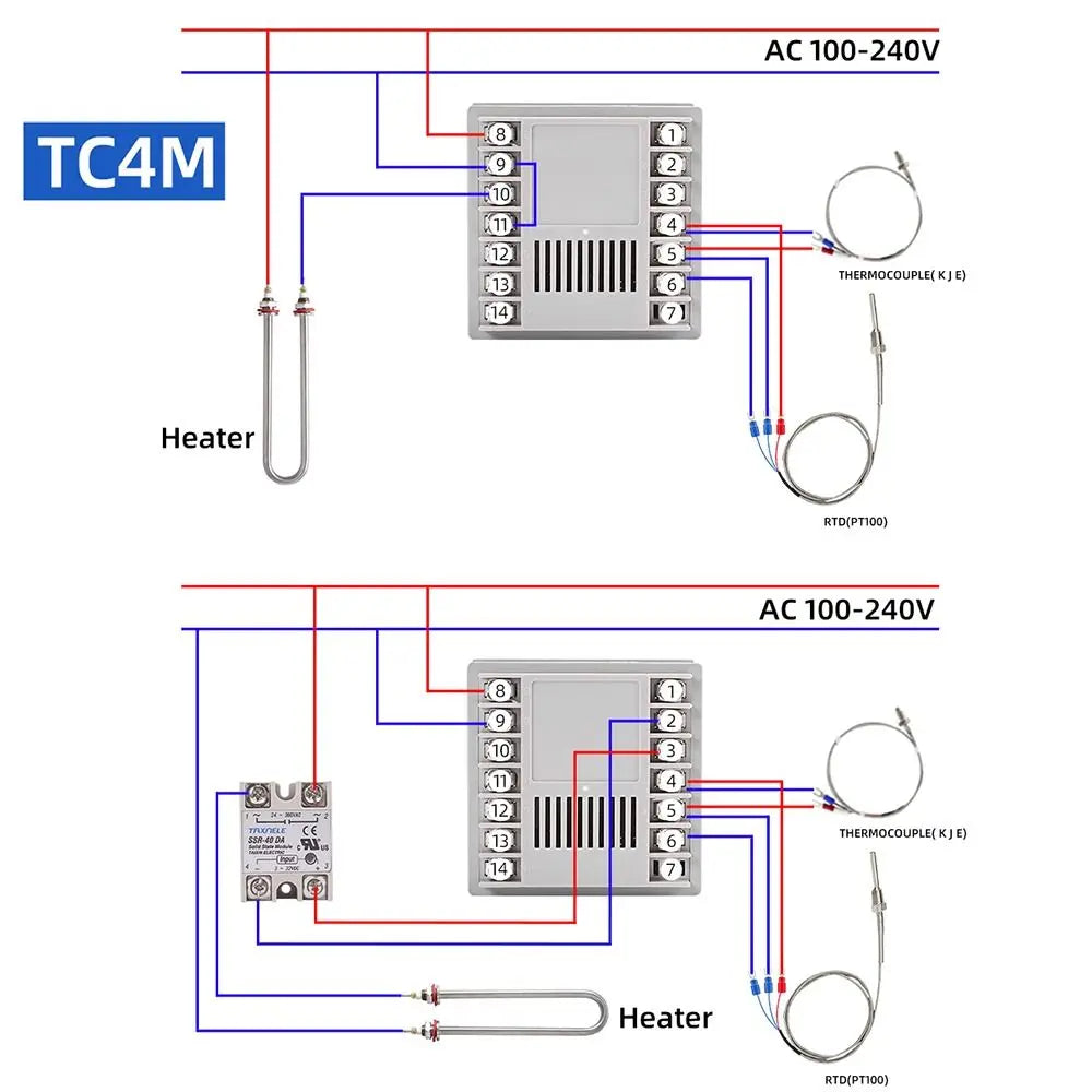 TC Series Digital PID Temperature Controller Dual SSR Relay PID Temperature Controller Nixie