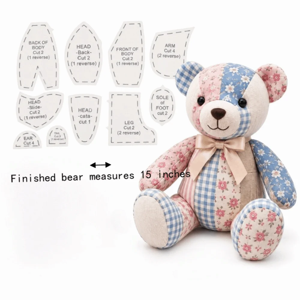 15" Memory Bear Sewing Template Set – 10-Pc Plastic Rulers