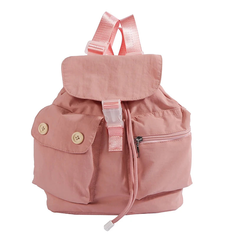 Korean-Style Nylon Backpack – Casual College Travel Bag Nylon Backpack Nixie