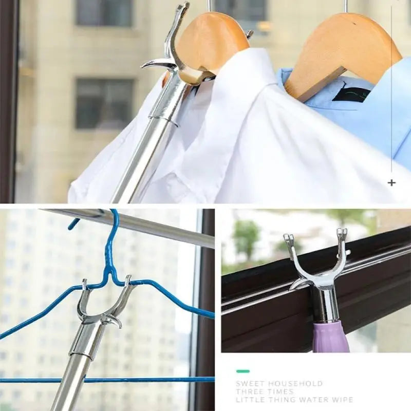 Telescopic Clothes Drying Pole – Adjustable Laundry Fork 83–143cm