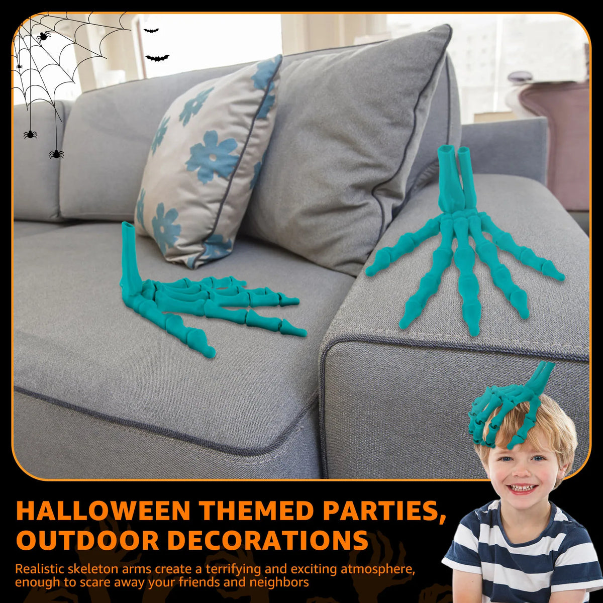 3D Realistic Skeleton Hand Model with Flexible Articulated Joints Halloween Decoration Prop Nixie