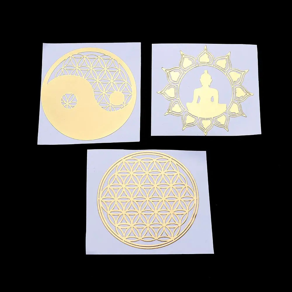 Metal Copper Sacred Geometry Stickers – 9 Styles for Jewelry Crafts Craft Metal Sticker Nixie