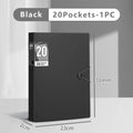 Morandi A4 Display Book 20–100 Pockets | File Organizer Folder File Display Book Nixie Black-100Pockets