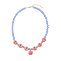 3D Colorful Fruit Beaded Necklace – Resin Strawberry & Pomegranate Beaded Pendant Necklace Nixie Pink Apple