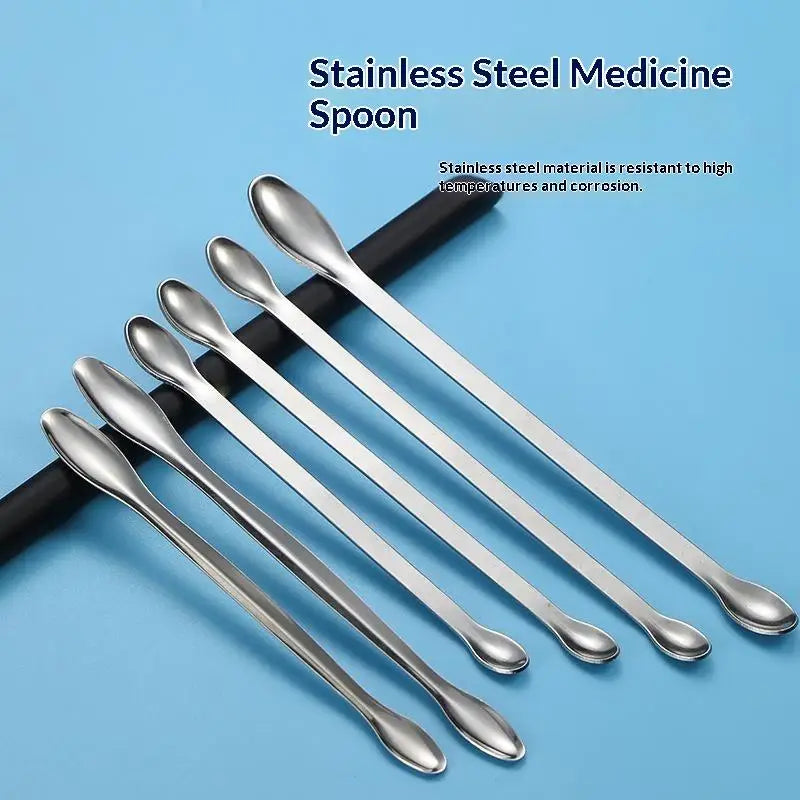 Double-Ended Stainless Steel Lab Sampling Spoon Spatula Lab Sampling Spoon Nixie