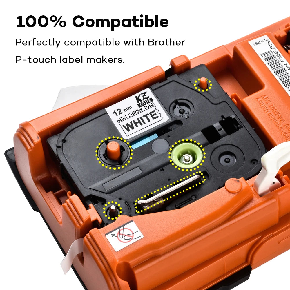 Heat Shrink Tube Labels for Brother HSe P-Touch Label Makers Label Maker Cartridge Nixie