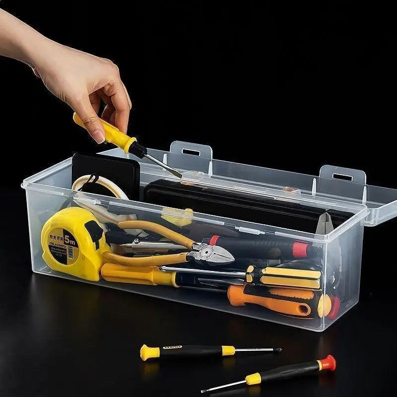 Transparent Multi-Compartment Tool Storage Box | DIY Organizer