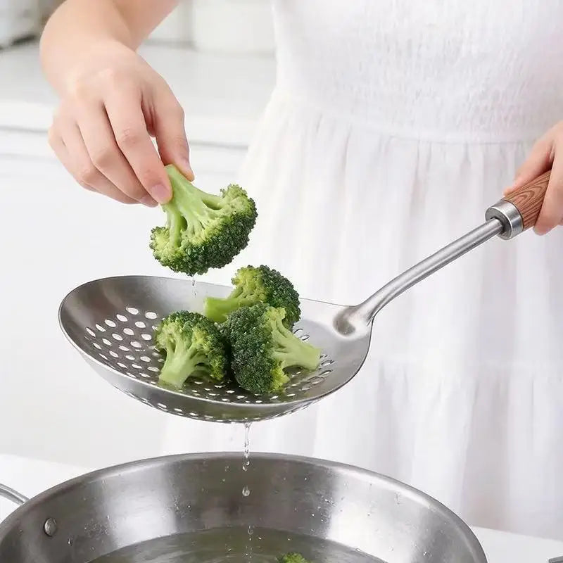 Stainless Steel Spider Skimmer Strainer – Non-Slip Handle Kitchen Skimmer Strainer Nixie