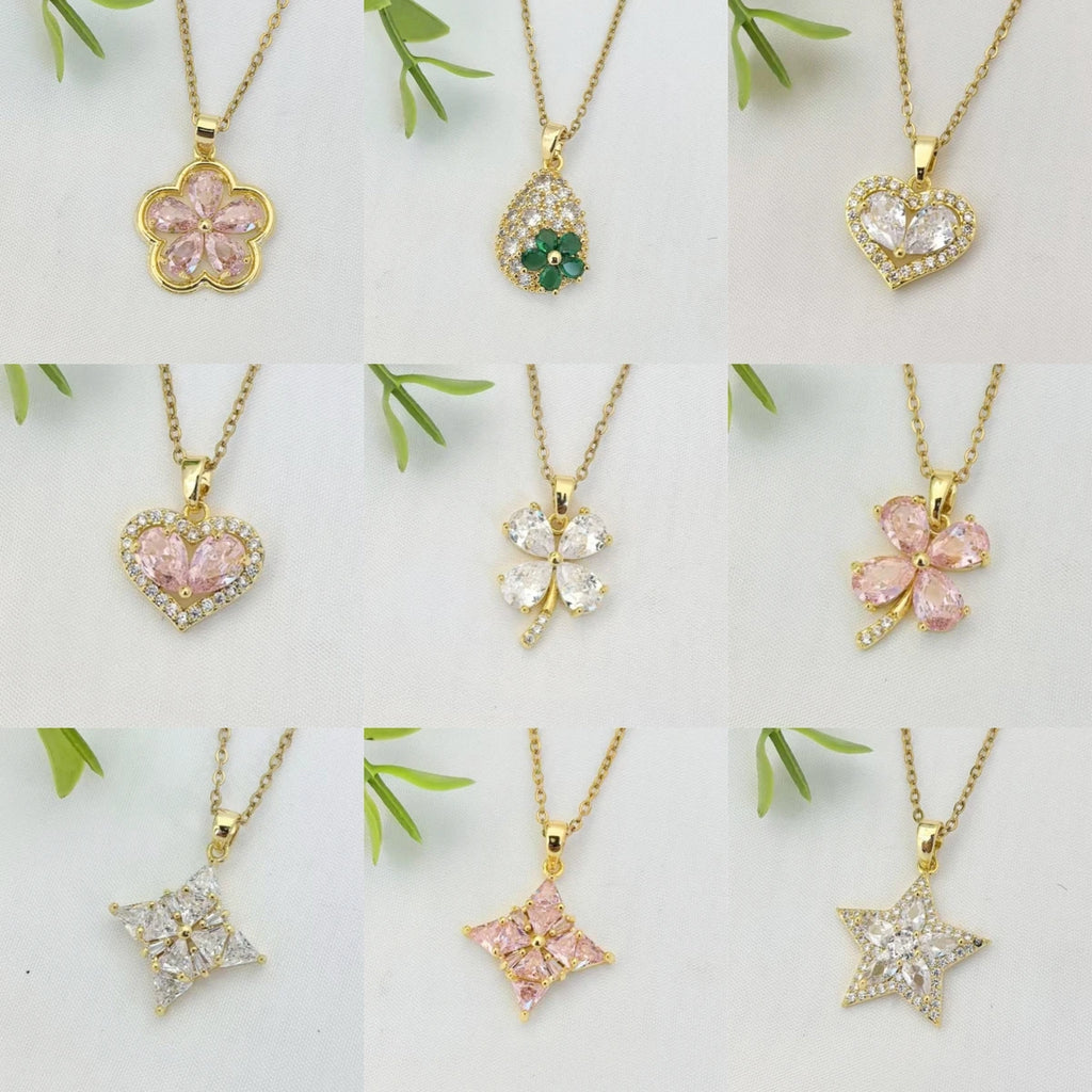 Luxury Heart Four-Leaf Clover Pendant Necklace for Women