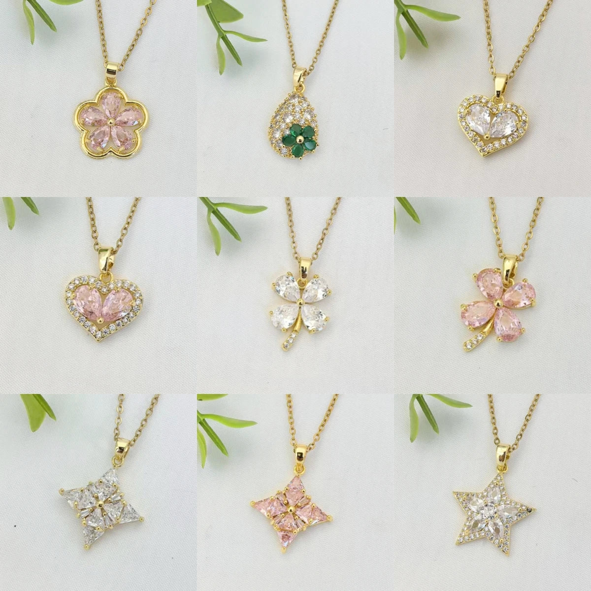 Luxury Heart Four-Leaf Clover Pendant Necklace for Women