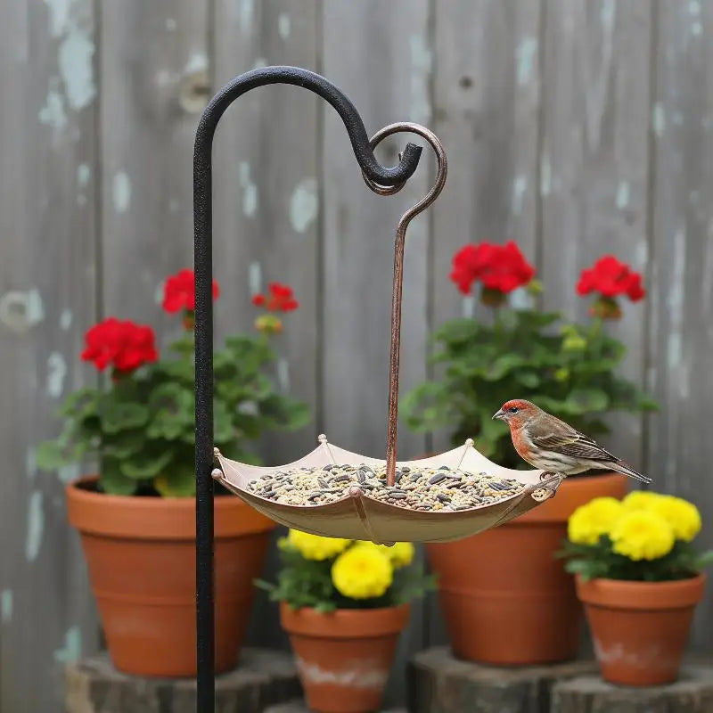 Heavy Duty Iron Hanging Bird Feeder with Large Tray – Garden Hanging Bird Feeder Nixie