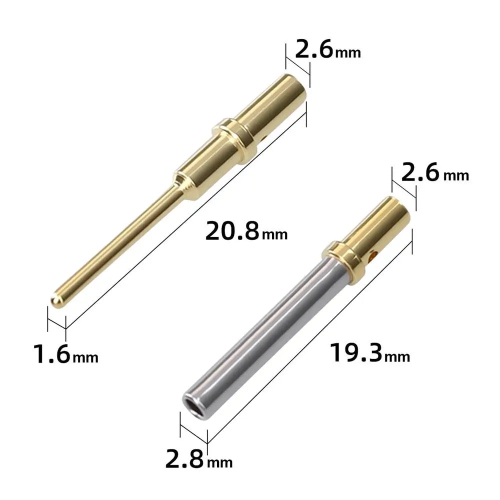 Gold Plated Crimp Terminal Pin 6-20AWG DT DTM Male Female Crimp Terminal Pin Nixie