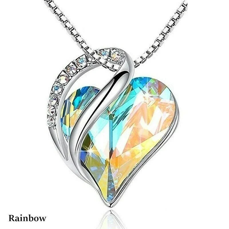 Crystal Zircon Heart Pendant Necklace – 14 Colors | Nixie Pendant Necklace Nixie