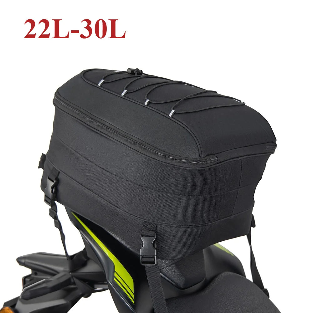 KEMITOUR Expandable Motorcycle Tail Bag 7-12L Rear Seat Luggage Motorcycle Tail Bag Nixie 22L-30L